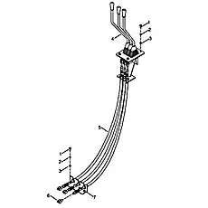 Control rod flexible shaft assembly - Блок &laquo;Управление рабочим насосом в сборе&raquo;  (номер на схеме: 5)