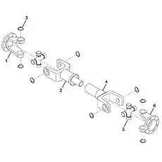 Spline fork shaft assembly - Блок «Привод заднего вала в сборе»  (номер на схеме: 2)