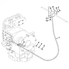 Speed control flexible shaft L=2050mm - Блок «Механизм переключения передач в сборе»  (номер на схеме: 1)
