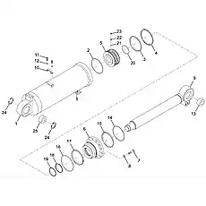 Piston seal ring 200X179X8 - Блок «Гидроцилиндр опрокидывания ковша»  (номер на схеме: 4)