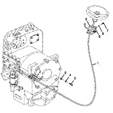 Speed control flexible shaft securing plate - Блок «Система управления»  (номер на схеме: 2)