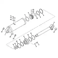 Piston rod - Блок «Цилиндр наклона CDM856E»  (номер на схеме: 9)
