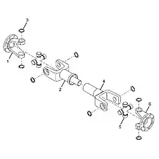 Spline fork shaft assembly - Блок «Промежуточный заднеприводной вал в сборе»  (номер на схеме: 2)