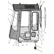 Bolt M8X20 - Блок «Кабина водителя Z35H13T13»  (номер на схеме: 19)