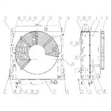 Water Radiator - Блок «Радиатор в сборе CG40H-113-000»  (номер на схеме: 1)