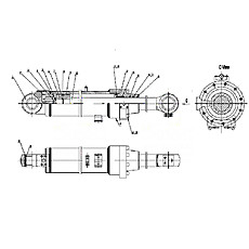 Piston для фронтальных погрузчиков ChengGong CG948H на схеме Z40HT1-F-00 Tilting Cylinder (номер на схеме: 6)