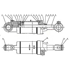 Pole piston для фронтальных погрузчиков ChengGong CG956H на схеме CF200X90550E Tilting Cylinder (номер на схеме: 21)