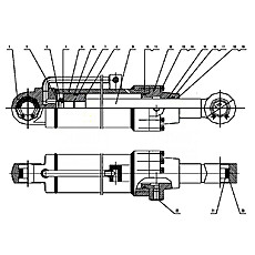 piston для фронтальных погрузчиков ChengGong CG956H на схеме CG958G-ZA-00 Steering Cylinder (номер на схеме: 8)