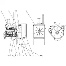 Nut M10 - Блок «Двигатель в сборе Z50G01T17»  (номер на схеме: 15)