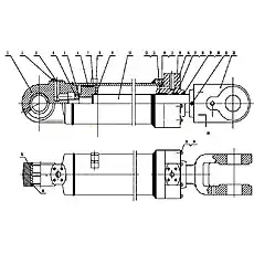 Pin 0 8X130 - Блок «CG90-TL-AL-00 Левый подъемный цилиндр»  (номер на схеме: 21)