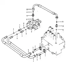 Фитинг 35 - Блок «Трубопровод гидромоторов поворота платформы»  (номер на схеме: 10)