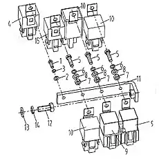 Реле сигнала поворота - Блок «46C1286 Реле (двигатель Weichai D226B-4)»  (номер на схеме: 4)