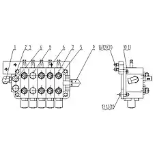 CONTROL VALVE - Блок «Крепление рабочих клапанов (правая сторона) 12C0548002»  (номер на схеме: 7)