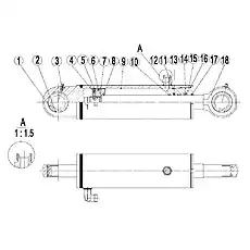 SCREW M8X25 - Блок «Передний цилиндр наклона»  (номер на схеме: 4)