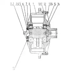 Цилиндрический роликоподшипник - Блок «22W0020 Кожух механизма вибрации правый»  (номер на схеме: 8)