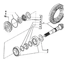 Гайка кольцевая M40x1.5 - Блок «Коническая зубчатая передача»  (номер на схеме: 3)