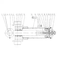Трубка стальная - Блок «10С0129 Левый цилиндр поворота стрелы экскаватора»  (номер на схеме: 13)