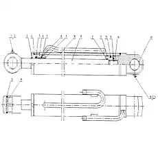 Защита - Блок «10К0022 Правый цилиндр ковша погрузчика»  (номер на схеме: 2)