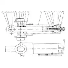 Шток - Блок «10К0023 Правый цилиндр поворота стрелы экскаватора»  (номер на схеме: 5)