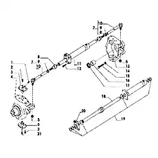 Корпус левого поворотного соединения - Блок «Рулевой механизм»  (номер на схеме: 4)
