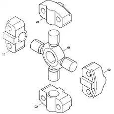 FLANGE (VER = 000) - Блок «41C1347 000 Универсальное соединение»  (номер на схеме: 02)