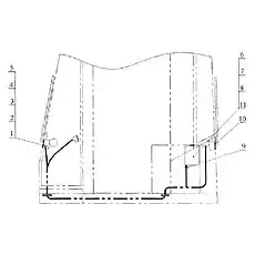 Стеклоочистители передние в сборе - Блок «46С0707 Брызговики и стеклоочистители «дворники»»  (номер на схеме: 1)