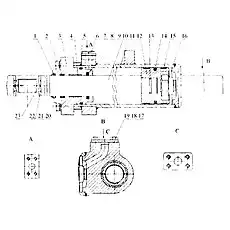 Гайка M30X2 - Блок «10С0031 Гидроцилиндр поворота левый»  (номер на схеме: 16)