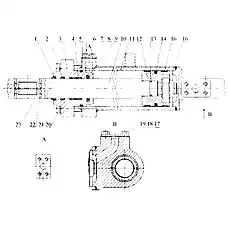 Болт M8x16-8.8-Zn.D - Блок «10С0030 Гидроцилиндр поворота правый»  (номер на схеме: 6)