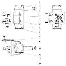 Штуцер - Блок «44С0043 Клапан редукционный в сборе»  (номер на схеме: 7)