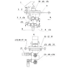 Штуцер - Блок «45С0029 Клапан тормозной в сборе»  (номер на схеме: 4)