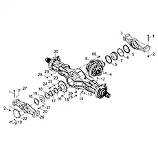 SUPPORT - Блок «REAR AXLE ASSEMBLY 01E0083_023_00»  (номер на схеме: 26)