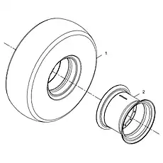 RIM ASSEMBLY 25-19.50/2.5 - Блок «TYRE & RIM ASSEMBLY»  (номер на схеме: 2)