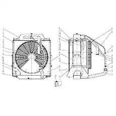 Опора - Блок «00E0087 Система охлаждения радиатора»  (номер на схеме: 19)