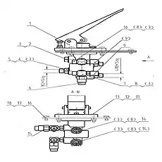 Штуцер - Блок «45C0022 Тормозной клапан в сборе»  (номер на схеме: 10)
