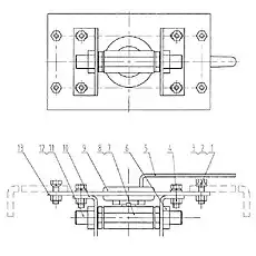 Кронштейн - Блок «44C0071 Выключатель контрольного клапана в сборе»  (номер на схеме: 10)
