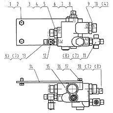 Кронштейн - Блок «42C0023 Загрузочный клапан в сборе»  (номер на схеме: 14)