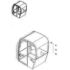 DOOR ASSEMBLY - Блок «CAB (1)»  (номер на схеме: 03)