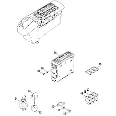 WIPER SWITCH - Блок «CONSOLE ASSEMBLY-RH 46C6462 001»  (номер на схеме: 9)