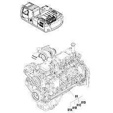 ALTERNATOR - Блок «DIESEL ENGINE 40C5473 000»  (номер на схеме: 01B)