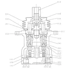 PUSH ROD - Блок «HAND PILOT VALVE 12C3519 000»  (номер на схеме: 212)