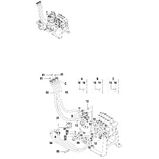 MAIN HYDRAULIC SYSTEM-MAIN CONTROL VALVE PIPINGS (C) 15E0575