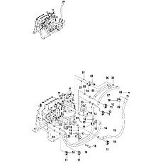 MAIN HYDRAULIC SYSTEM-MAIN CONTROL VALVE PIPINGS (D) 15E0575