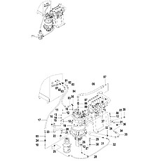 MAIN HYDRAULIC SYSTEM-SWING MOTOR & REDUCTION PIPINGS (F) 15E0575