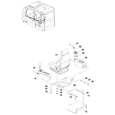 CONTROL LEVER ASSEMBLY - Блок «SEAT ASSEMBLY 47C1250 002»  (номер на схеме: 16)