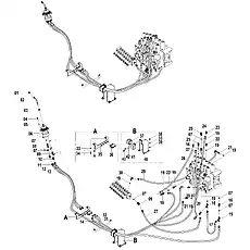 HOSE ASSEMBLY - Блок «UPPER STRUCTURE PILOT CIRCUIT (RH) (B) 12Y0020»  (номер на схеме: 29)