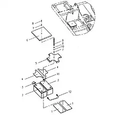 Кронштейн аккумулятора - Блок «Электронная система 4»  (номер на схеме: 5)