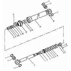 Кольцо уплотнительное - Блок «Гидроцилиндр стрелы»  (номер на схеме: 7)