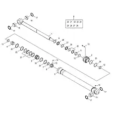 PISTON Φ140×Φ76.5×80 - Блок «BOOM CYLINDER 10C1672_000_00»  (номер на схеме: 5)