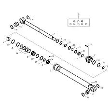 BACKUP RING Φ140×Φ131.3×2 - Блок «BOOM CYLINDER 10C3252_000_00»  (номер на схеме: 24)