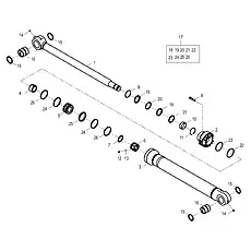 DUST RING Φ90×Φ105×5 - Блок «BUCKET CYLINDER 10C3673_000_00»  (номер на схеме: 15)